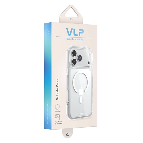 Чехол iPhone 17 Pro Max VLP Bubble Case с MagSafe, белый