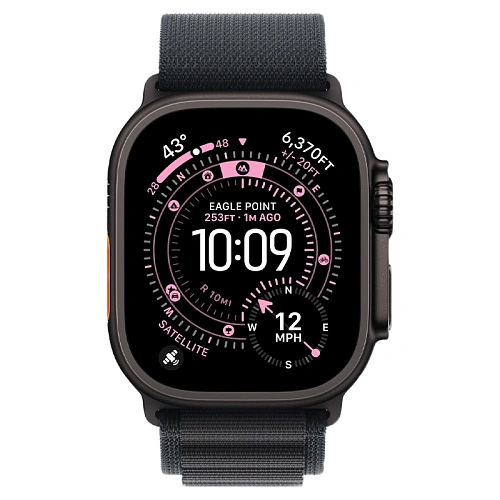 Apple Watch Ultra 3, 49 мм, корпус из титана черный, Alpine Loop черный
