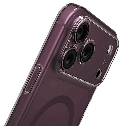 Чехол iPhone 18 Pro/17 Pro Uniq AirSuit Glossy MagSafe, бургунди