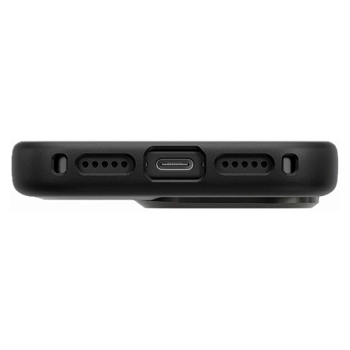 Чехол iPhone 17 Pro Max Uniq Heldro PRO Leatherette + FlexGrip & Camera stand MagSafe, черный