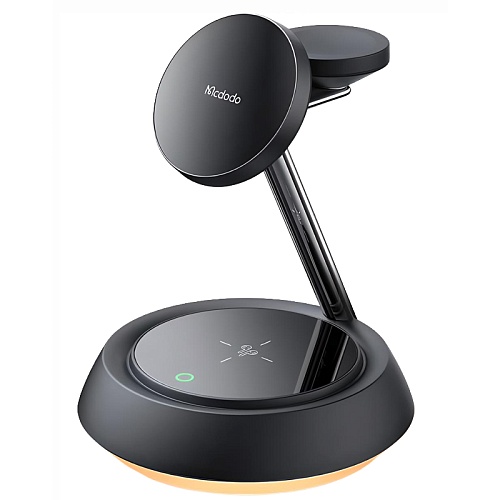 Беспроводная Зарядная Станция Mcdodo 3in1 Night Light Magnetic Wireless stand 15W, черный