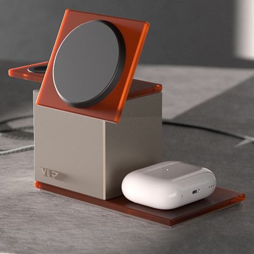 Беспроводное зарядное устройство vlp Neo Qi2.2. (4В1) серый