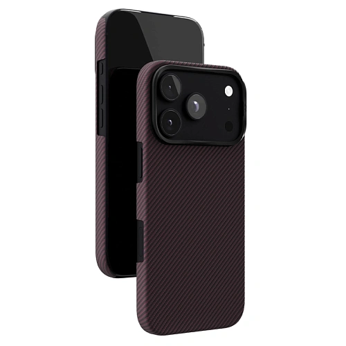 Чехол iPhone 18 Pro/17 Pro VLP Kevlar Case с MagSafe, бургунди