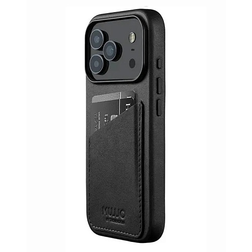 Чехол iPhone 17 Pro Max Mujjo Leather Wallet, черный