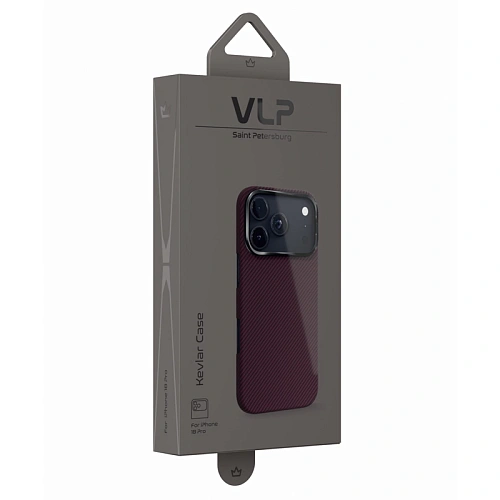 Чехол iPhone 18 Pro/17 Pro VLP Kevlar Case с MagSafe, бургунди