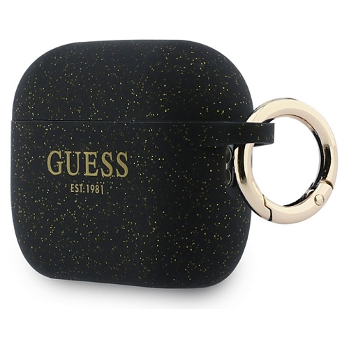 Чехол для Airpods Pro 3 Guess Silicone with ring, черный