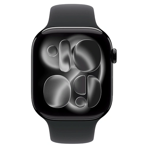 Apple Watch Series 11, 46 мм, корпус алюминий черный оникс, Sport Band черный