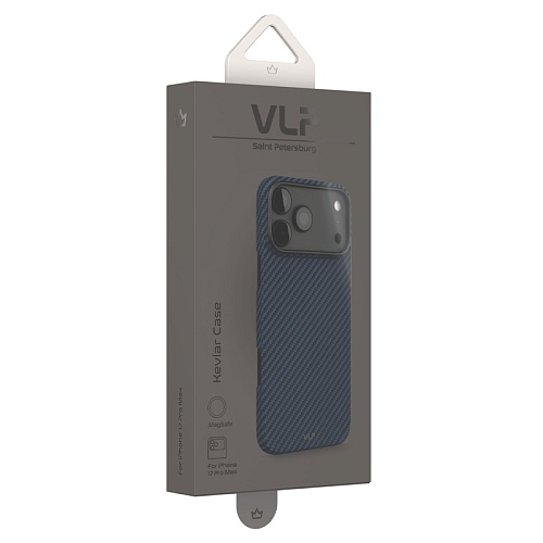 Чехол iPhone 17 Pro Max VLP Kevlar Case с MagSafe, синий