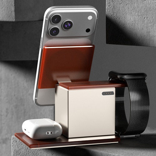 Беспроводное зарядное устройство vlp Neo Qi2.2. (4В1) серый