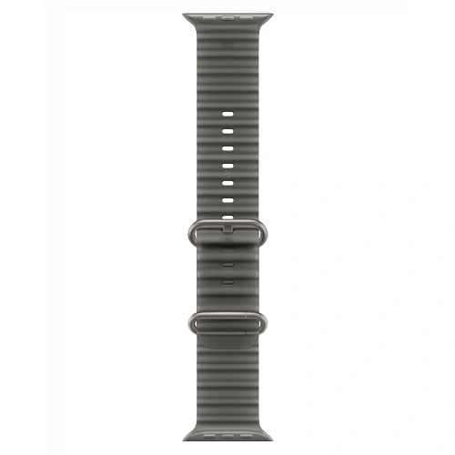 Apple Watch Ultra 4, 49 мм, корпус из натурального титана, Ocean Band полупрозрачный черный