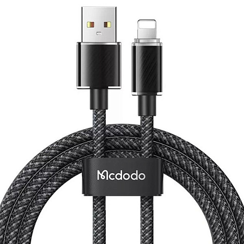 Кабель Mcdodo USB to Lightning Colorfull Crystal Series 2m, черный