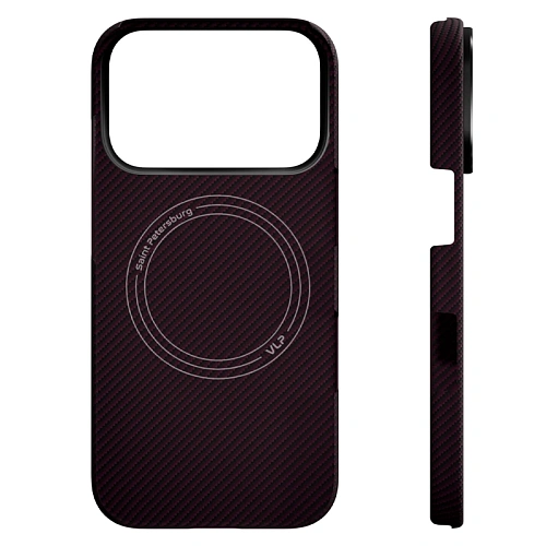 Чехол iPhone 18 Pro/17 Pro VLP Kevlar Case с MagSafe, бургунди