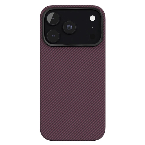 Чехол iPhone 18 Pro/17 Pro VLP Kevlar Case с MagSafe, бургунди