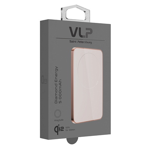 Аккумулятор Внешний vlp Diamond Energy MagSafe, Qi2, 5000 mAh, 3A, USB-C, пустынный титан