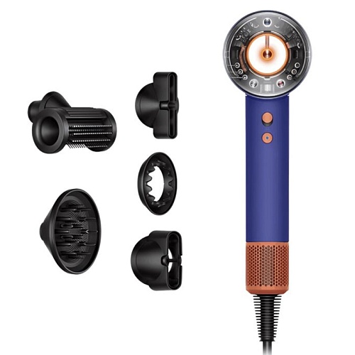 Фен Dyson Supersonic HD16, синий/оранжевый топаз (футляр)