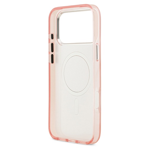 Чехол iPhone 17 Pro Max Lagerfeld IML Aquarelle Choupette Metal cam MagSafe, розовый