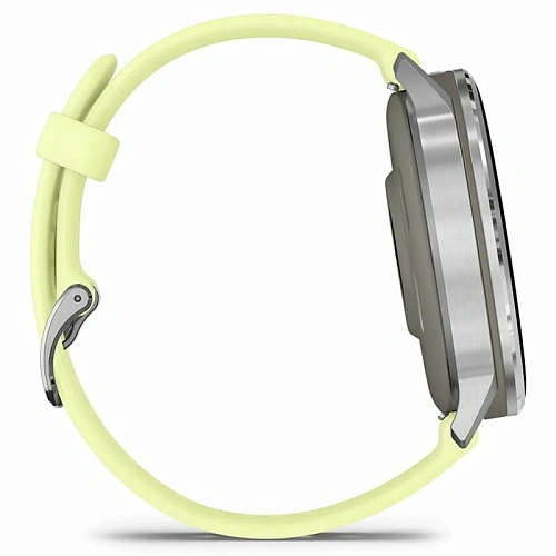 Спортивные часы Garmin Venu 4, 45 мм, корпус серебристый, силиконовый лимонный ремешок