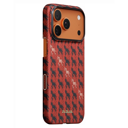 Чехол iPhone 17 Pro Max Pitaka Ultra-Slim Case Happiness Rides, красный
