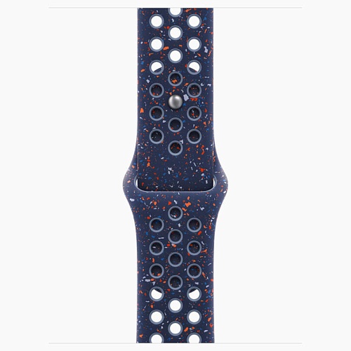Apple Watch Series 11, 42 мм, корпус алюминий серебро, Nike Sport Band, синий
