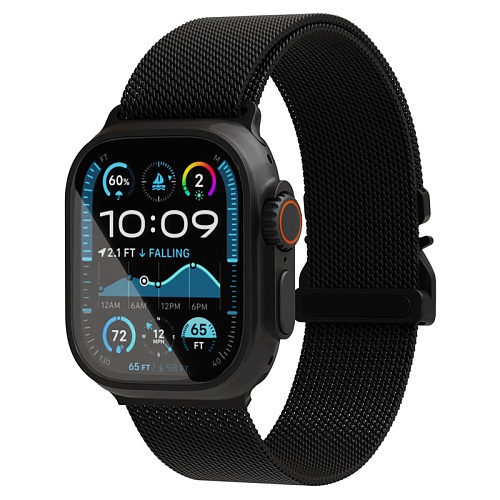 Ремешок из нержавеющей стали "vlp" Milanese Band Pro для Apple Watch 42/44/45 мм, черный