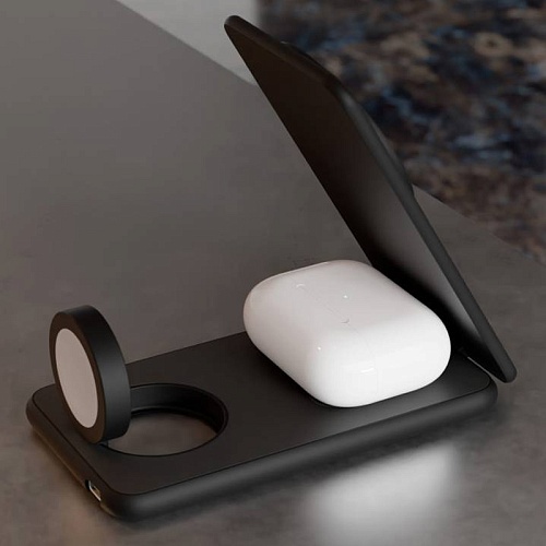 Беспроводная Зарядная Станция vlp Alum Power Pro (3В1), черный титан