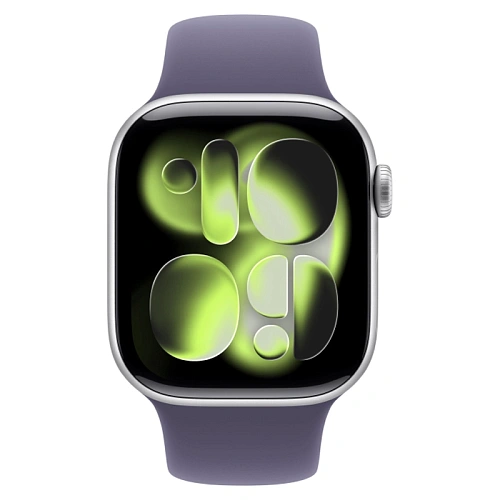 Apple Watch Series 11, 42 мм, корпус алюминий серебристый, Sport Band фиолетовый
