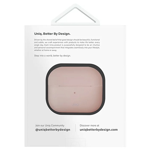 Чехол Airpods 4 Uniq LINO Liquid silicone, розовый