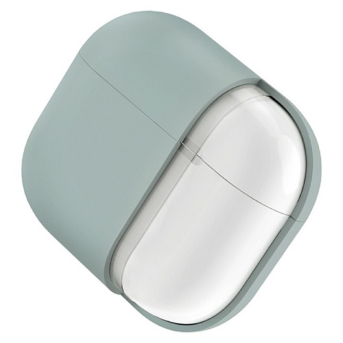Чехол Airpods 4 Uniq LINO Liquid silicone Iceplant, зеленый