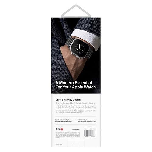 Ремешок Apple Watch 49/46/45/44mm Uniq Strova MAG Strap Link Steel, черный