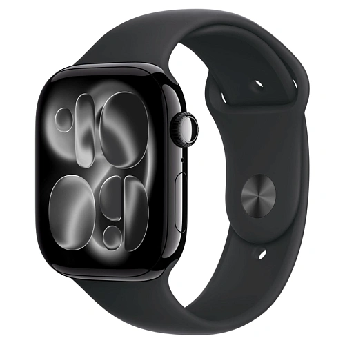 Apple Watch Series 11, 46 мм, корпус алюминий черный оникс, Sport Band черный