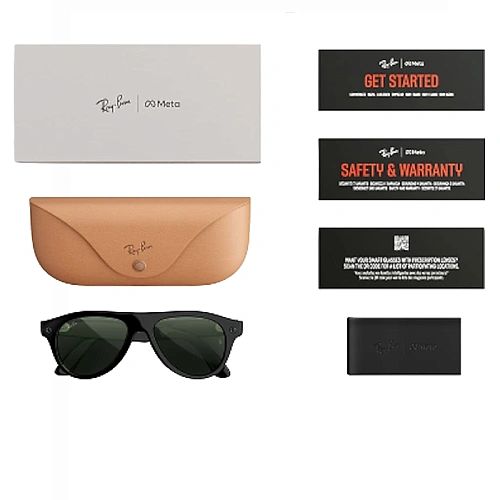 Умные Очки Ray-Ban Meta Aviator Gen 3, Shiny Black, Clear/Green Transitions, Размер M