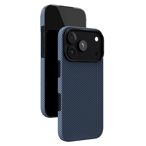 Чехол iPhone 18 Pro/17 Pro VLP Kevlar Case с MagSafe, синий