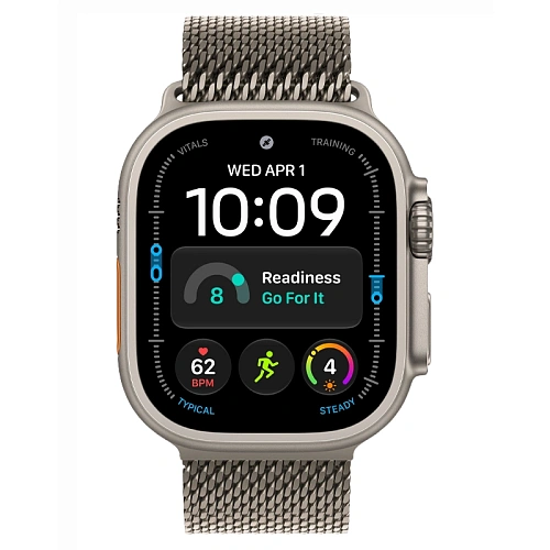 Apple Watch Ultra 4, 49 мм, корпус из натурального титана, Titanium Milanese Loop  