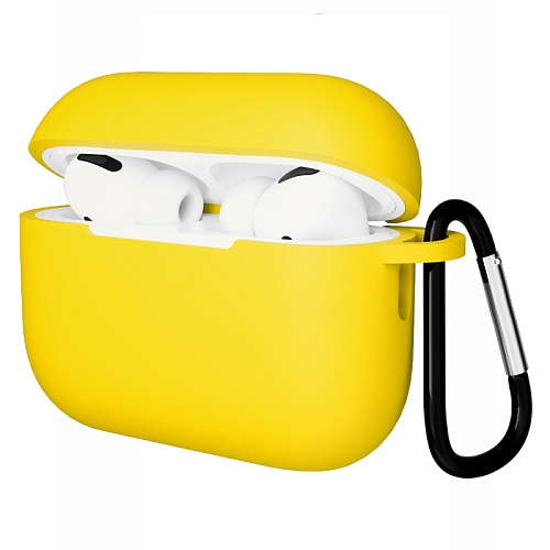 Чехол Для AirPods Pro 3 Gurdini Soft Touch С Карабином, желтый