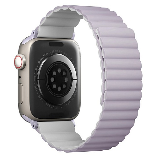 Ремешок Apple Watch 40/41/42mm Uniq Revix reversible Magnetic, фиолетовый/белый