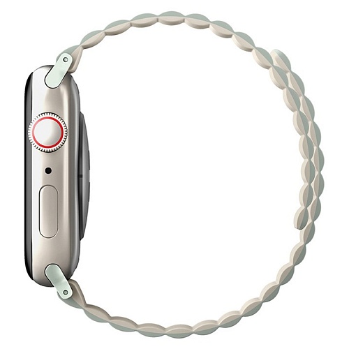 Ремешок Apple Watch 40/41/42mm Uniq Revix reversible Magnetic, зеленый/бежевый