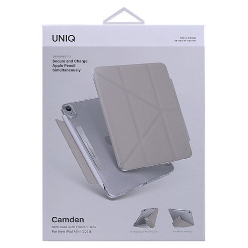 Чехол iPad Mini 6 (2021) / 7 A17 Pro (2024) Uniq Camden Anti-microbial, серый