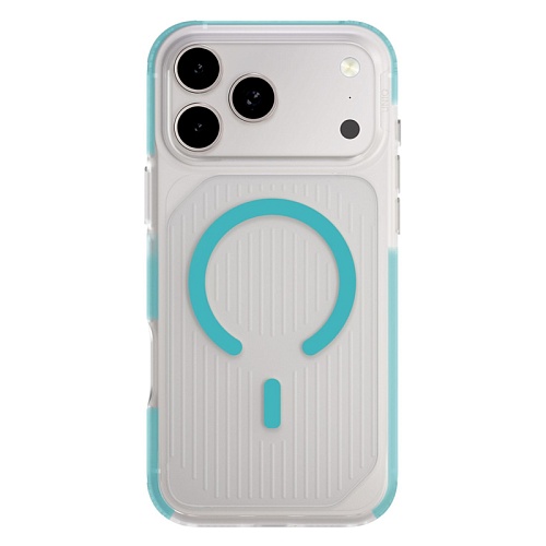 Чехол iPhone 17 Pro Max Uniq Combat Active Frost MagSafe, прозрачный/бирюзовый