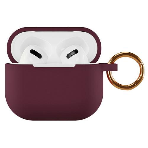 Чехол AirPods 3 "vlp" Soft Touch с кольцом, марсала