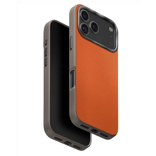 Чехол iPhone 17 Pro Max Uniq Lyden DS Magsafe, оранжевый/серый