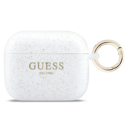 Чехол для Airpods Pro 3 Guess Silicone with ring, белый