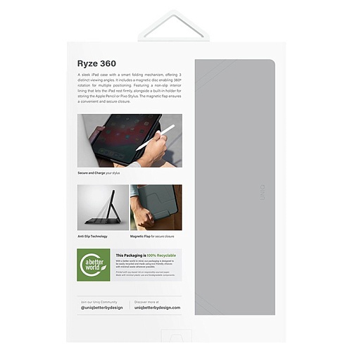 Чехол iPad Air 11 (2024/25) / Air 10.9 (2020/22) Uniq Ryze 360, светло-серый