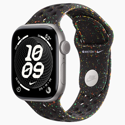 Apple Watch Series 11, 42 мм, корпус алюминий космический серый, Nike Sport Band, черный