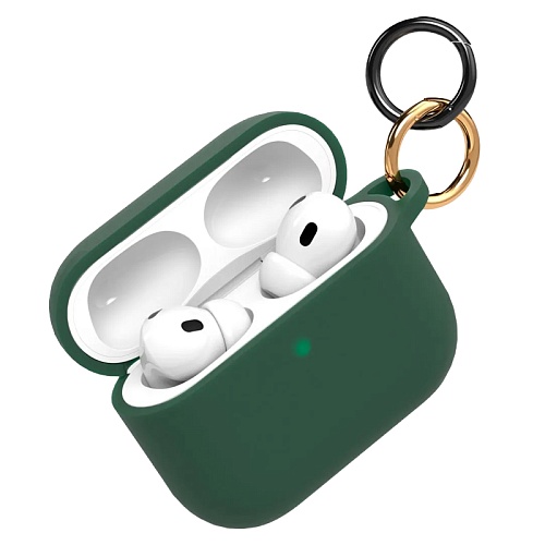 Чехол Для AirPods Pro 3 VLP Charm Case Силиконовый, темно-зеленый