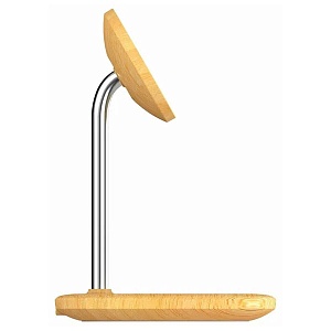 картинка Беспроводная зарядная станция Wood (2в1), 15W, дерево