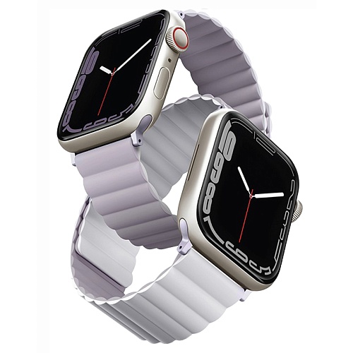 Ремешок Apple Watch 41/40/38mm Uniq Revix reversible Magnetic, фиолетовый/белый