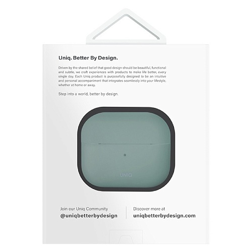 Чехол Airpods 4 Uniq LINO Liquid silicone Iceplant, зеленый