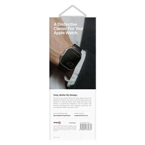 Ремешок стальной  UNIQ OSTA для Apple Watch 49/45/44/42, черный