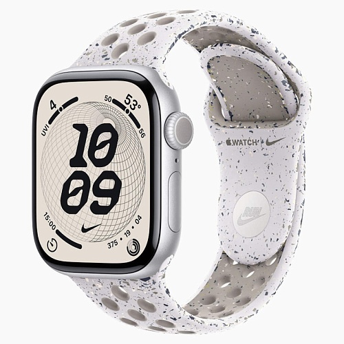 Apple Watch Series 11, 42 мм, корпус алюминий серебро, Nike Sport Band, серый