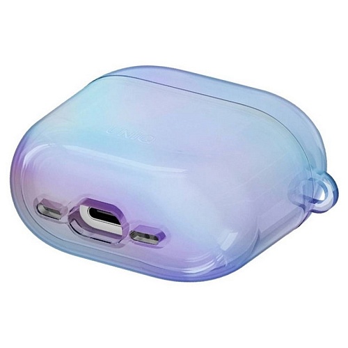 Чехол Airpods 4 Uniq Iridescia (holographic), голубой
